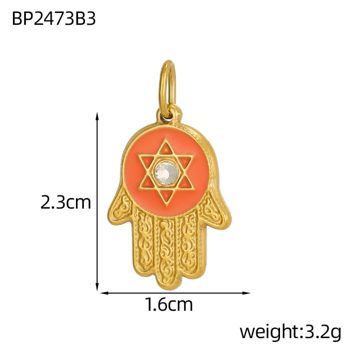 Hot Sale Heart Moon DIY Pendant Eye Heart Female Stainless Steel Jewelry Accessories Wholesale, Necklaces