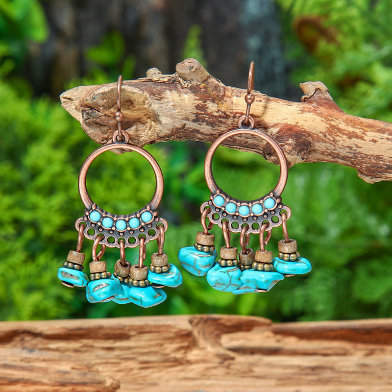 Amazon New Hot Selling Tassel Earrings Bohemian Retro Fashion Ear Accessories Wholesale Export Yiwu Manufacturer