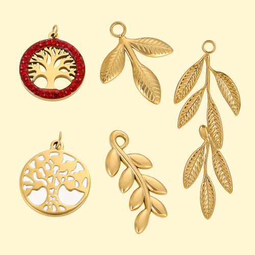 European and American Cross-Border Hot Selling DIY Hair Accessories Leaf Pineapple Geometric Pendant Earrings Pendant Jewelry Wholesale