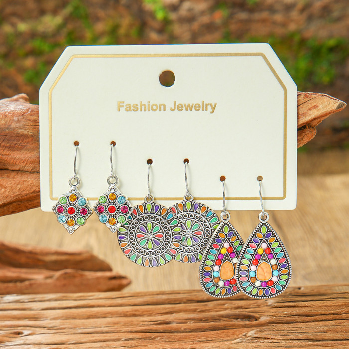 New Hot Selling Retro Fashion Earrings Popular Alloy Earrings Ethnic Style Vacation Earrings Wholesale