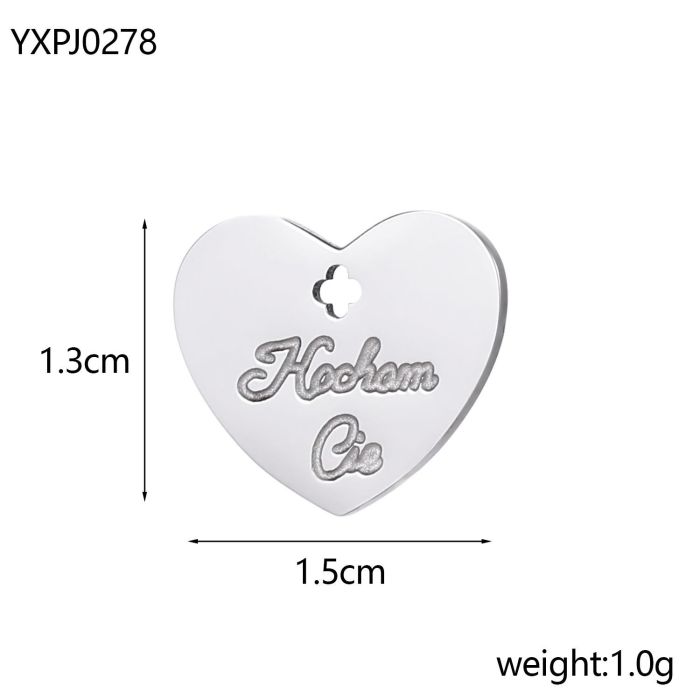 Stainless Steel Heart Pendant Niche Vacuum Electroplated White Shell Heart DIY Pendant Accessories Cross-Border Wholesale
