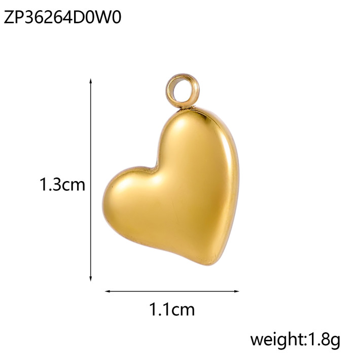 European and American Cross-Border Hot-Selling Heart Stainless Steel Classic Accessories Jewelry DIY Fashion Small Pendant Accessories Wholesale