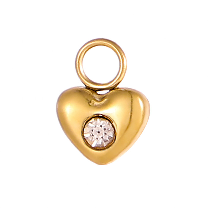 8 Colors DIY Colorful Zircon Heart Gold Small Pendant for Bracelet Necklace Earrings Copper Jewelry Accessories Whole...