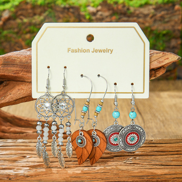 New Hot Selling Retro Fashion Earrings Popular Alloy Earrings Ethnic Style Vacation Earrings Wholesale