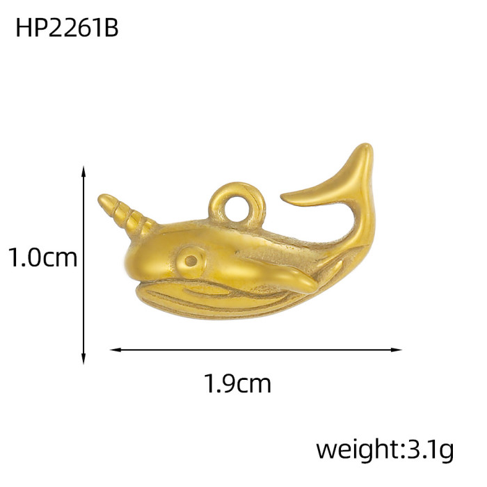 European and American Cross-Border Hot Sale Tropical Marine Animal Series Dolphin Crab Stainless Steel DIY Pendant Accessories Jewelry