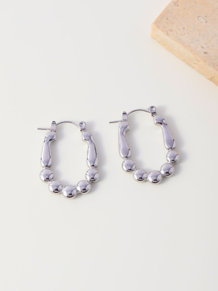 Hot-Selling Fashion Simple Light Luxury Versatile Unique Geometric Design Stainless Steel Women's Earrings Jewelry Wh...