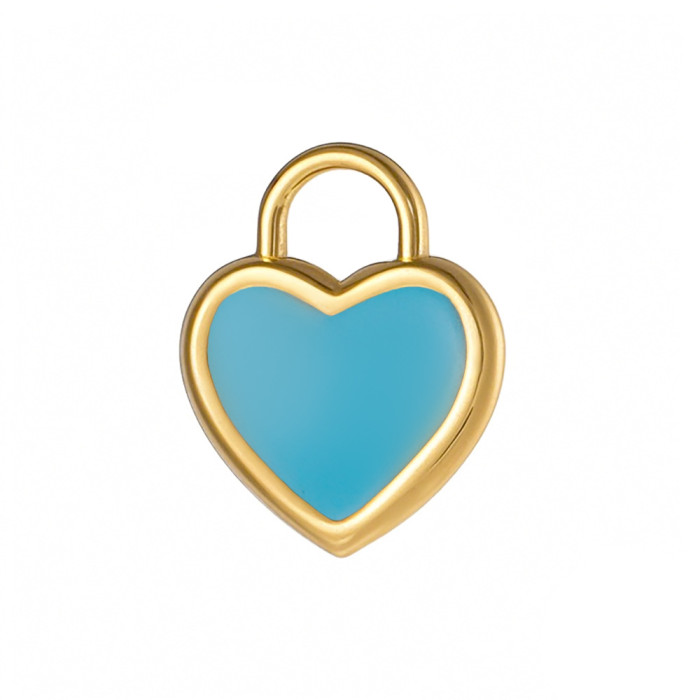 Cross-Border Hot Sale New Candy Color Oil Drop Heart Stainless Steel Accessories Necklace Earrings Heart Pendant Charms