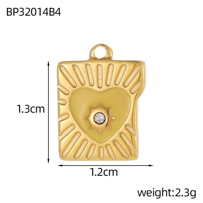 French New Bohemian Style Stainless Steel Irregular Round Palm DIY Pendant Cross-Border Fashion Jewelry Accessories