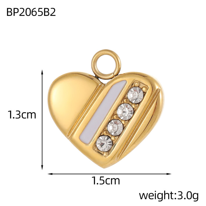 European and American Cross-Border DIY Accessories Pendant Stainless Steel Gold-Plated Heart Coconut Tree Dolphin Cowboy Boots Pendant Accessories Wholesale