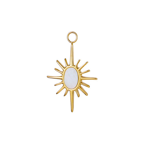 French Retro Stainless Steel Inlaid Shell Series DIY Jewelry Pendant European and American Fashion 14K Gold Versatile Necklace Accessories
