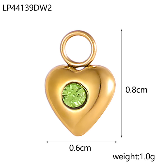 8 Colors DIY Colorful Zircon Heart Gold Small Pendant for Bracelet Necklace Earrings Copper Jewelry Accessories Whole...