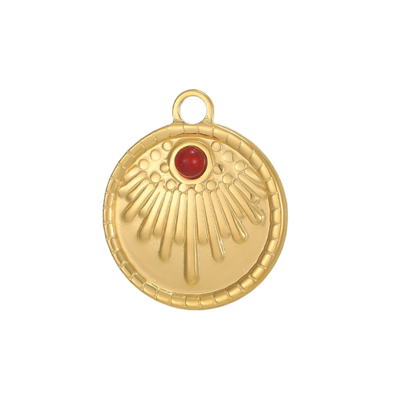 European and American Cross-Border Hot-Selling Fashion Simple Light Luxury Versatile Women's Stainless Steel Zircon Round Plate Accessories Jewelry Wholesale