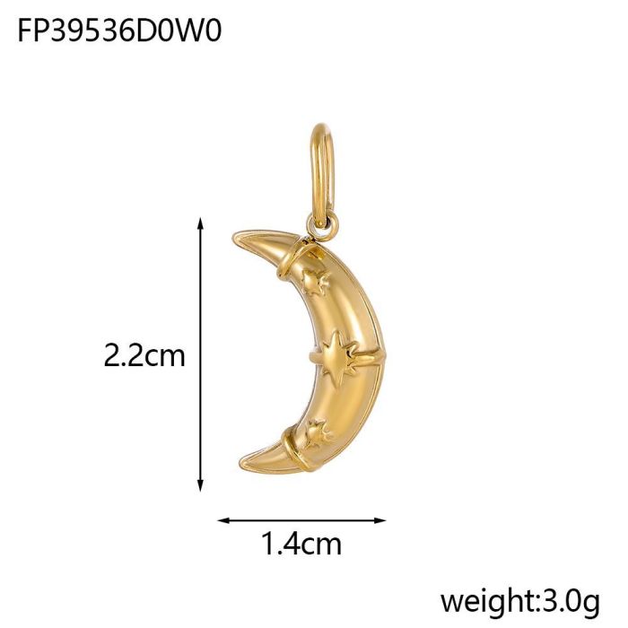 Sun Moon Retro Pattern Coin Sun Necklace Mid-Length Sweater Chain Titanium Steel 18K Gold Plated Dropshipping