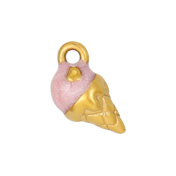 Hot Sale Cute Stainless Steel Drip Oil Ice Cream Watermelon DIY Jewelry Pendant Earrings Bracelet Accessories
