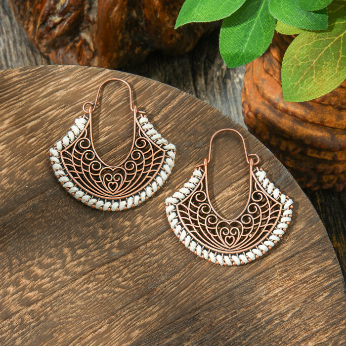Bohemian Style Retro Fashion Long Personality Earrings Yunnan Travel Vacation Style Versatile Earrings Wholesale