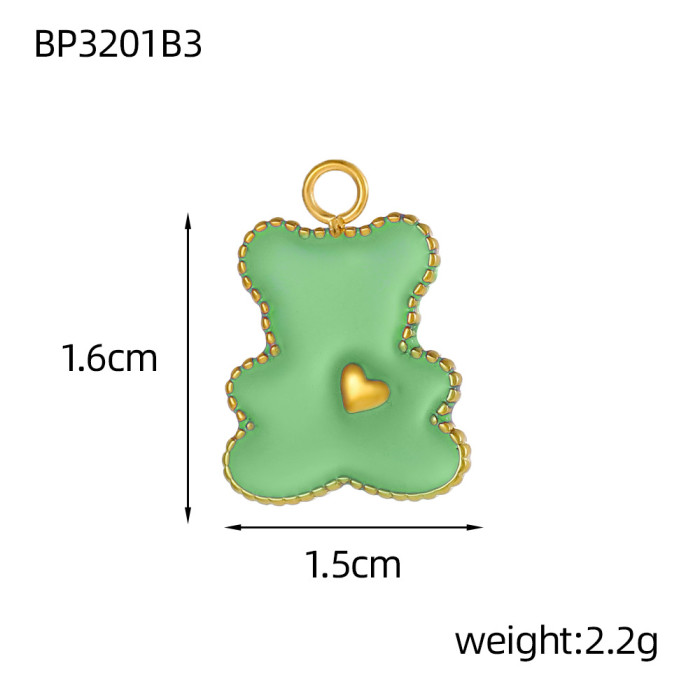 European and American Cross-Border Hot Sale Fashionable Light Luxury Stainless Steel Bear DIY Accessories Jewelry Wholesale