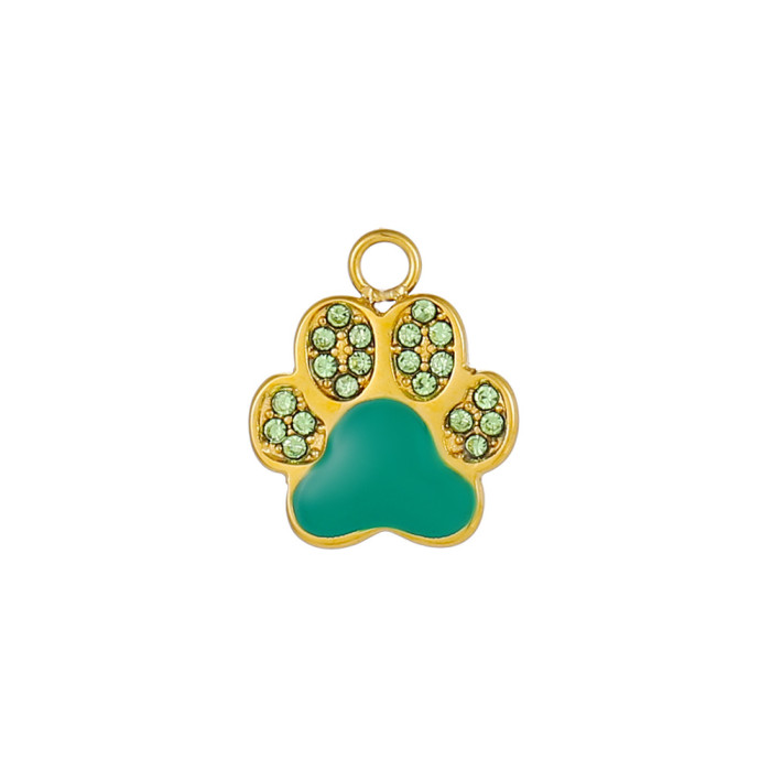 Micro Inlaid Full Diamond Shell Bear Paw Cat Paw Accessories Fashionable Personality Elegant Versatile DIY Accessories Wholesale