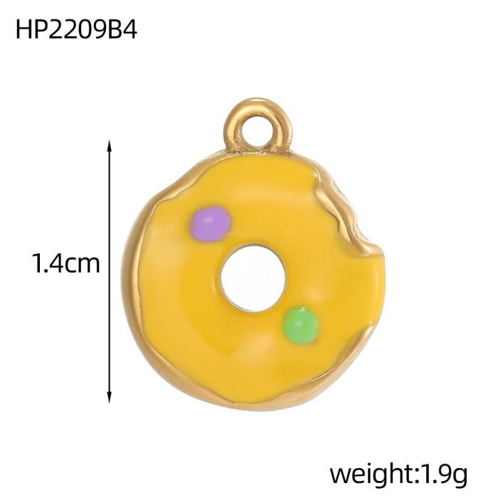 Cross-Border Hot Selling Drip Oil Heart Donut Pendant European and American Style Exquisite DIY Bracelet Necklace Earring Accessories Wholesale