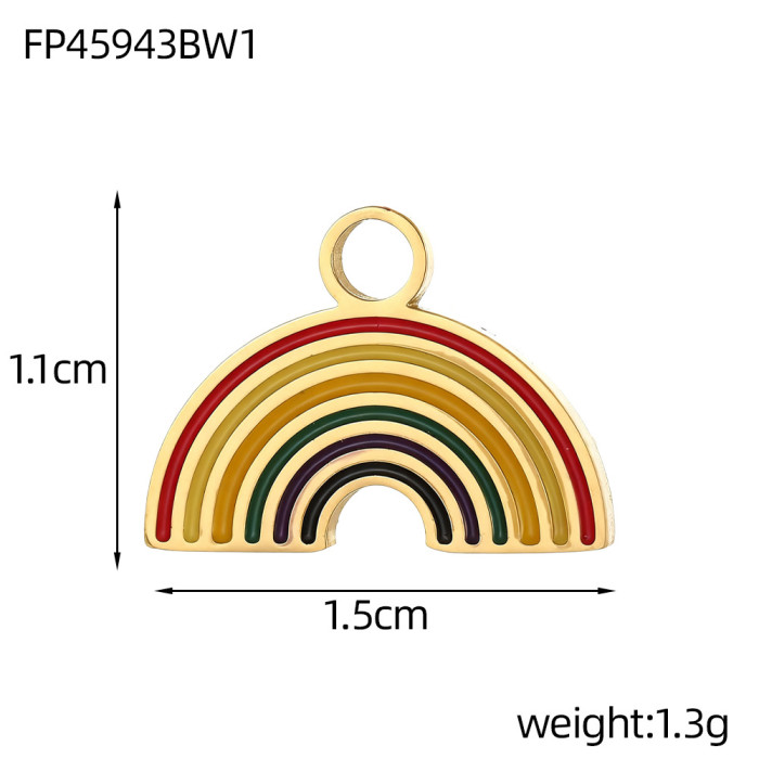New Hot Selling Vacuum Plating Fashion DIY Pendant Necklace Furnace Rainbow Gold Stainless Steel Pendant Jewelry Whol...