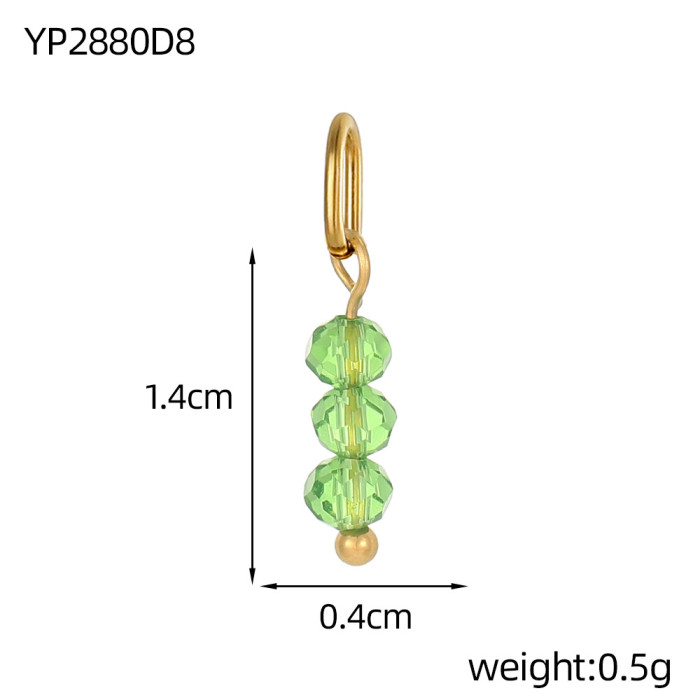 Cute DIY Jewelry Accessories Elegant Stainless Steel Oval Circle Three Beads Simple DIY Pendant Accessories, Necklaces