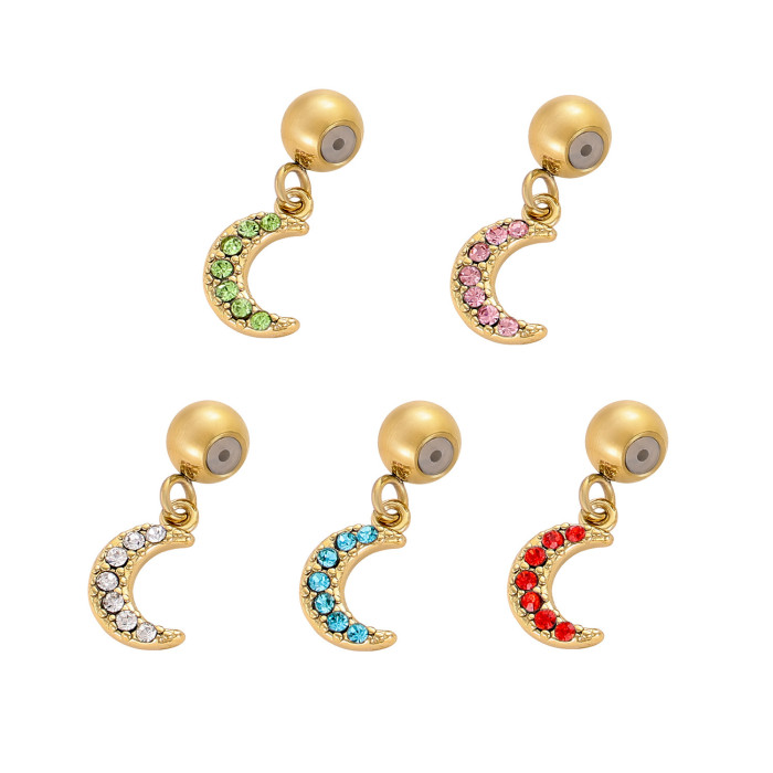 Hot Selling Colorful Zircon Small Moon DIY Fashion Small Pendant Accessories Factory Direct Sales Accessories Wholesa...