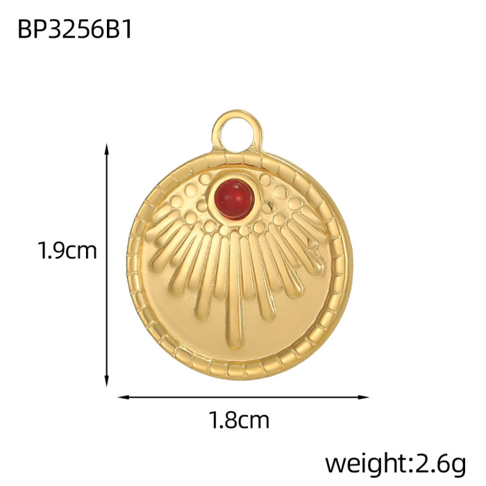 Hot-Selling Fashion Simple Light Luxury Versatile Women's Stainless Steel Zircon Round Plate Accessories Jewelry Whol...