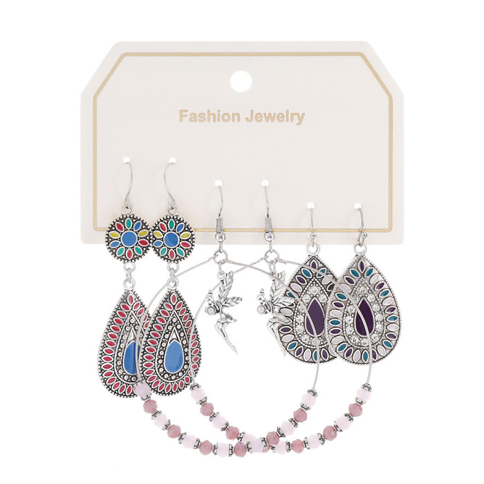 Amazon Hot-Selling Bohemian Turquoise Earrings Studs Retro Nostalgic Style Earrings Wholesale