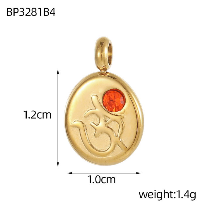 French New Bohemian Style Stainless Steel Irregular Round Palm DIY Pendant Cross-Border Fashion Jewelry Accessories