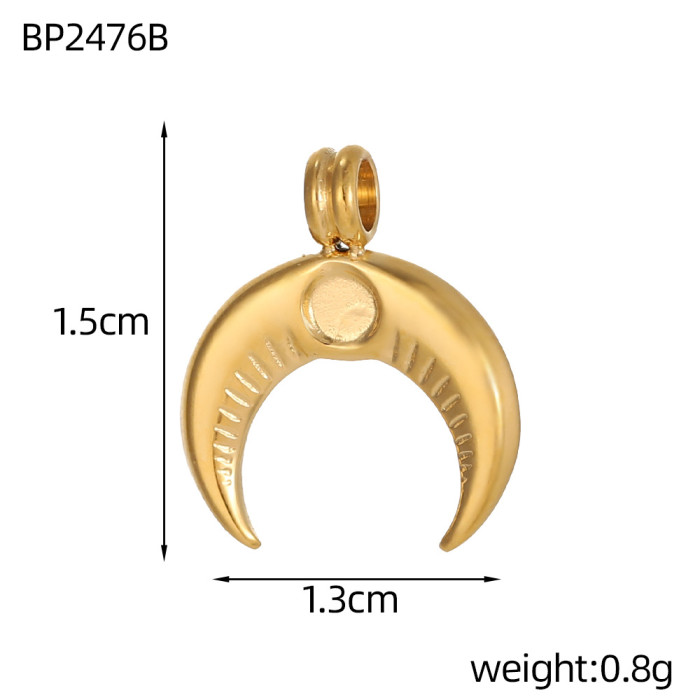Hot Selling Stainless Steel Heart Sun Moon Cross Pendant DIY Vintage Necklace Accessories Wholesale
