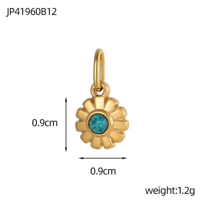 INS Style Eight-Pointed Star Inlaid Natural Stone Multicolor Pendant Stainless Steel DIY Bracelet Pendant, Necklaces