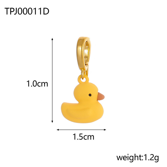 Original Cartoon Little Duck Necklace Creative Exquisite Stainless Steel Doll Necklace Cute Little Duck Pendant Pendant