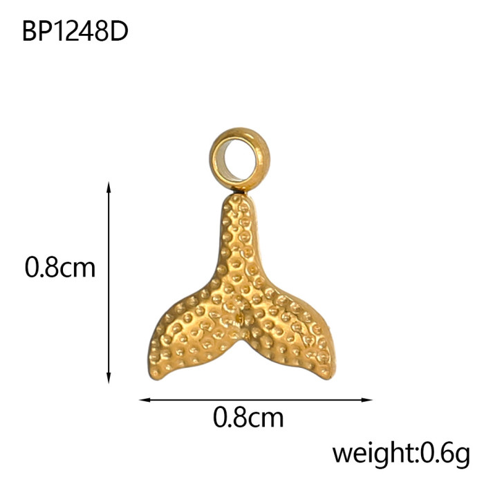 Summer Ocean Beach Starfish Shell Mermaid Jellyfish Dolphin Stainless Steel Pendant DIY Bracelet Necklace Accessories