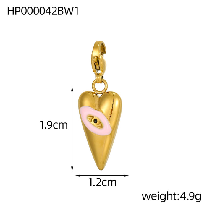 Design Women's Hip-Hop Personality Trendy Stainless Steel Geometric Devil's Eye DIY Accessories Jewelry Wholesale