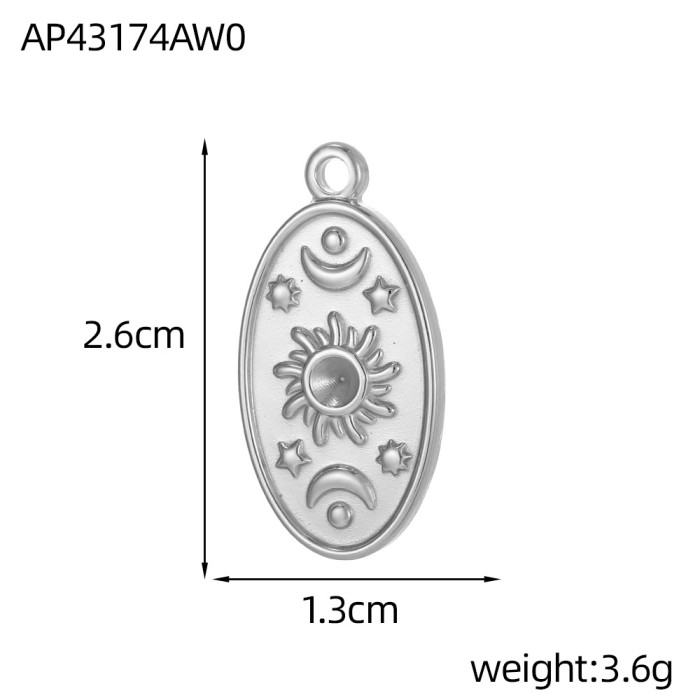 Cross-Border European and American Hot-Selling DIY Popular Stainless Steel Rectangular Tarot Card Starry Sky Pendant Jewelry Accessories Wholesale