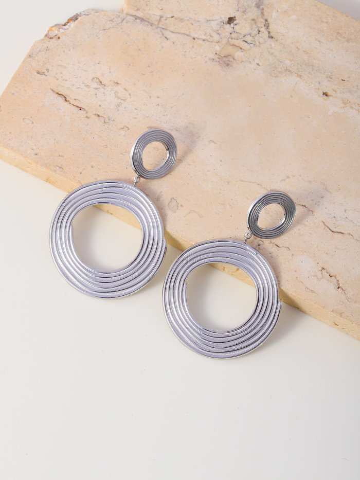 Hot-Selling Fashion Simple Light Luxury Versatile Unique Geometric Design Stainless Steel Women's Earrings Jewelry Wh...