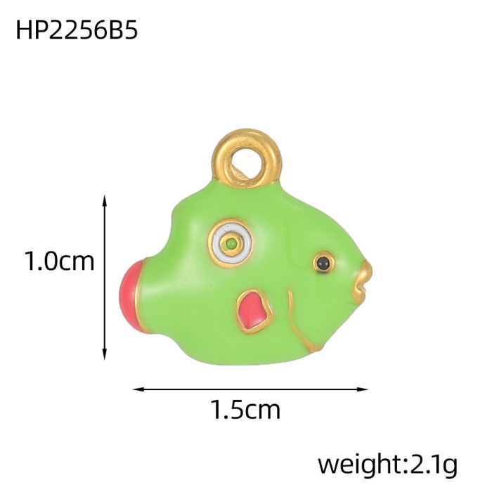 Hot Selling Oil Drop Cute Stainless Steel Small Goldfish Pendant DIY Bracelet Necklace Hand String Jewelry Accessorie...