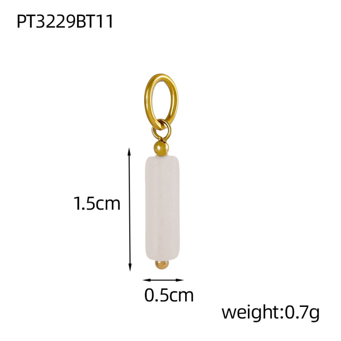 Cross-Border Hot Selling Fashion Simple DIY Pendant Accessories 11 Colors Natural Stone Accessories Hanging Circle Chain Accessories Wholesale