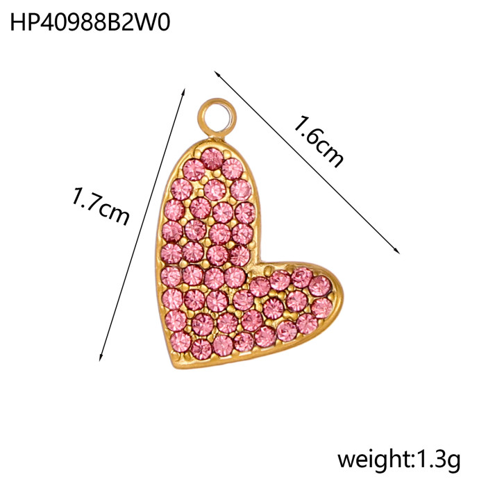 Micro Pave Heart Pendant Heart Shape DIY Accessories Micro Pave Zircon Heart Accessories Jewelry Wholesale