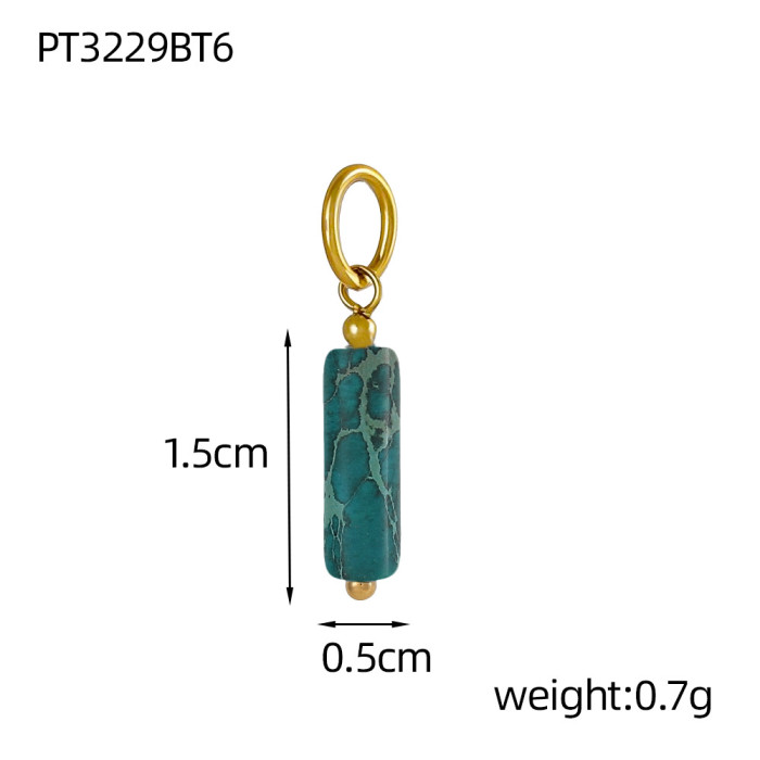 Cross-Border Hot Selling Fashion Simple DIY Pendant Accessories 11 Colors Natural Stone Accessories Hanging Circle Chain Accessories Wholesale