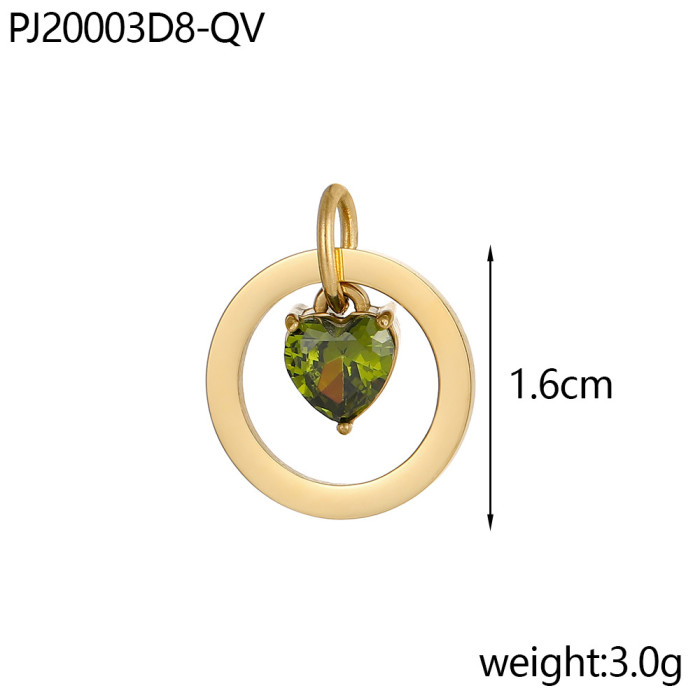 Ins Amazon Hot-Selling Heart Stainless Steel Zircon Inlaid Accessories for Women Light Luxury Versatile DIY Accessori...