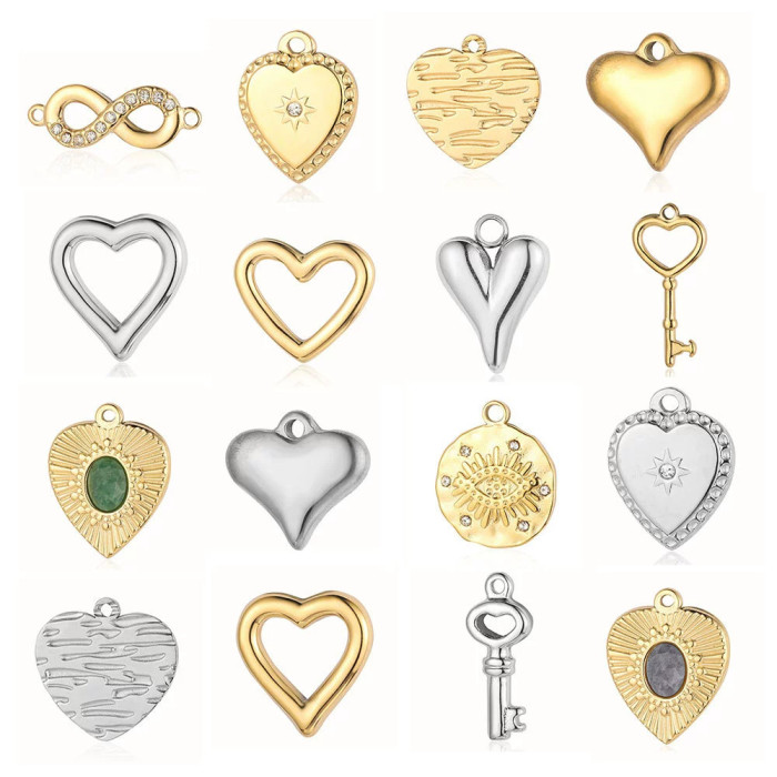 Hot-Selling Retro Heart French Style Titanium Steel DIY Jewelry Accessories Heart Infinity Symbol Stainless Steel