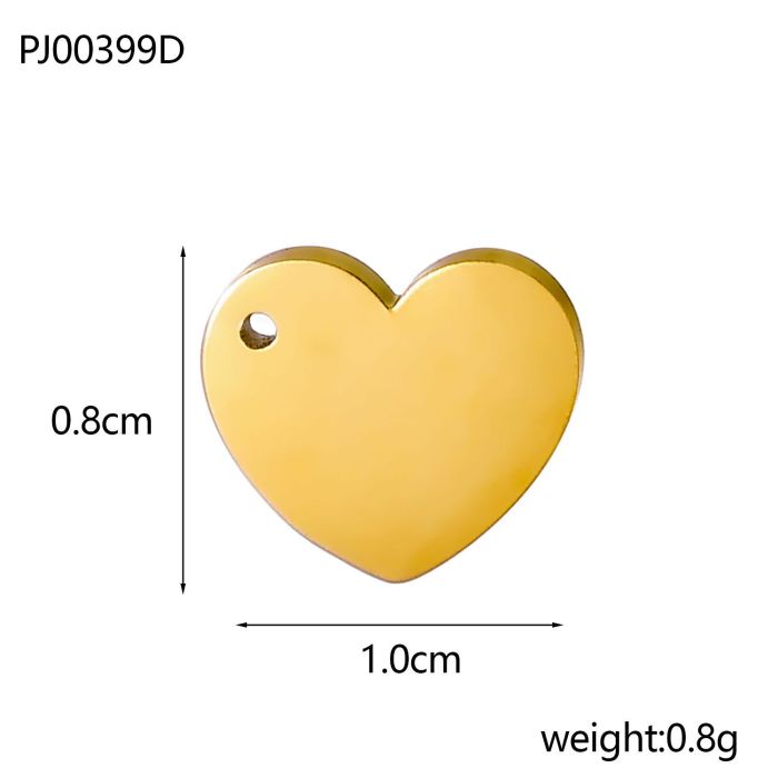 Smooth Heart Star Pentagram Simple Stainless Steel Accessories DIY Handmade Jewelry Earrings Necklace Pendant Materials