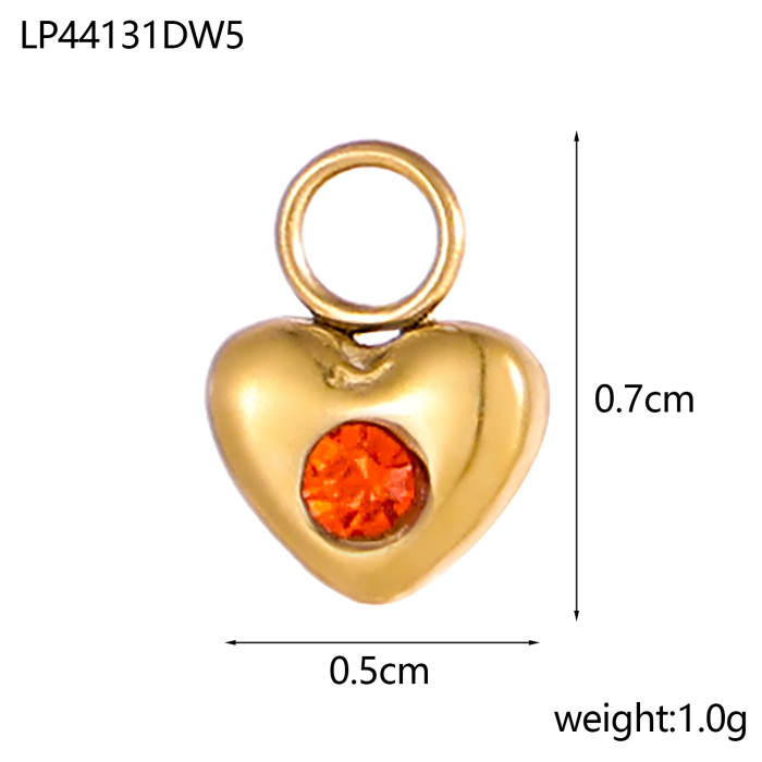 8 Colors DIY Colorful Zircon Heart Gold Small Pendant for Bracelet Necklace Earrings Copper Jewelry Accessories Whole...