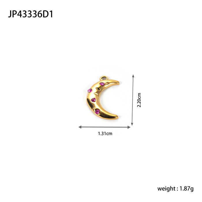 Stainless Steel Jewelry Accessories Star Moon DIY Necklace Pendant High-End Ins Style Accessories