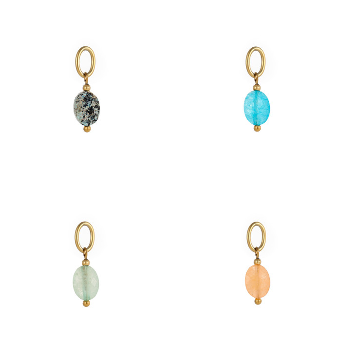 Hot-Selling Fashion Simple DIY Pendant Accessories 14 Colors Natural Stone Accessories Hanging Circle Chain Accessori...