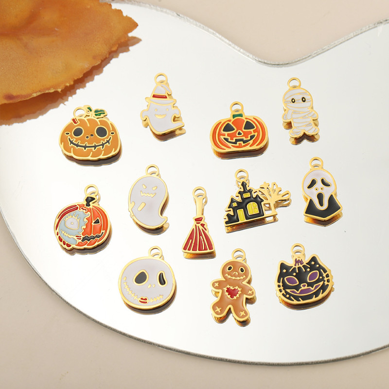 Halloween Cross-Border Amazon Stainless Steel Oil-Drip Bat Trick or Treat Pendant Hanging Decoration Accessories
