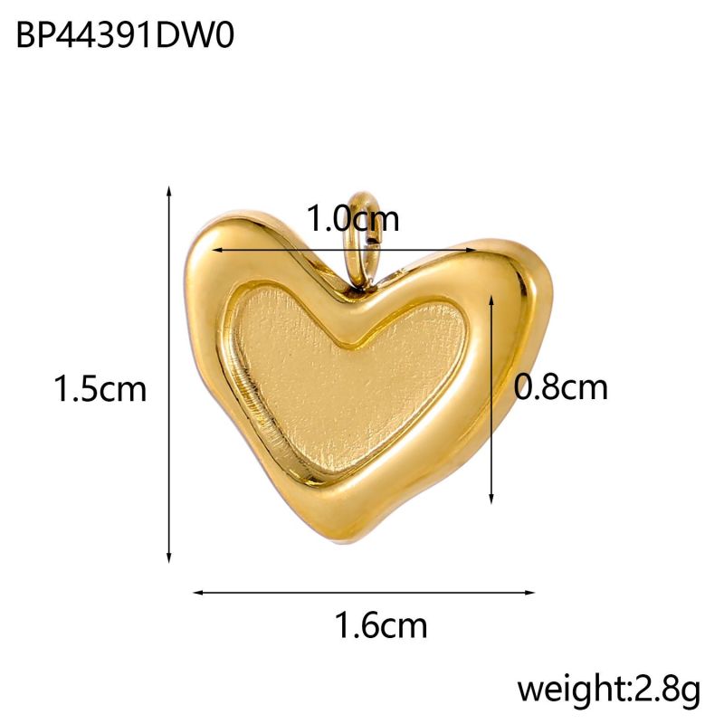 Cross-Border Hot Selling Stainless Steel Heart Letter Pendant Heart Pendant Tag DIY Jewelry Accessories Manufacturer Wholesale
