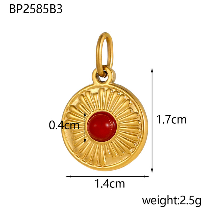 Vintage Agate Stone Necklace for Women French Design High-end Light Luxury Geometric Pendant Fashion Versatile Neckla...