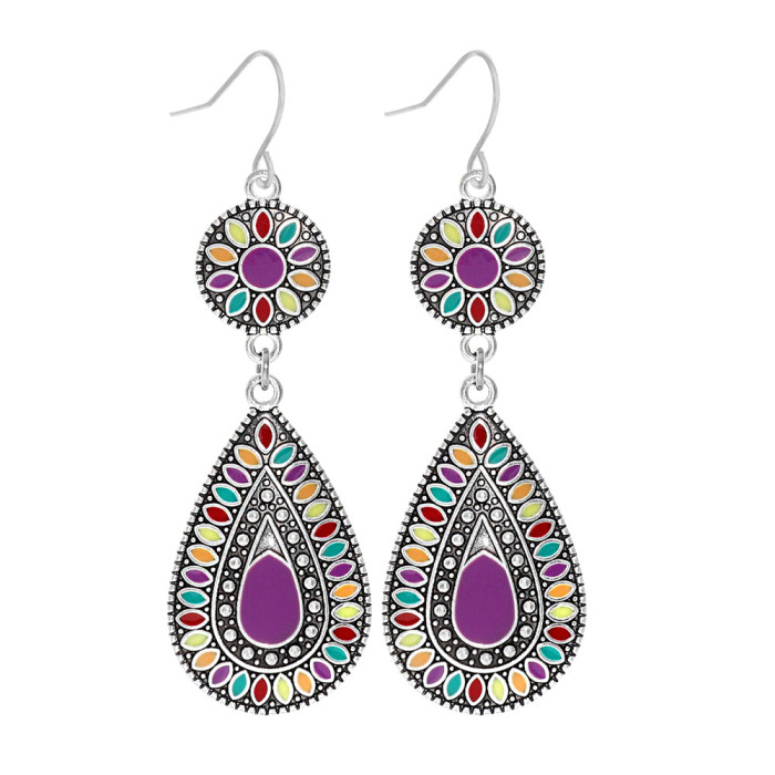 Amazon Earring Set Vintage Court Style Geometric Leaf Rice Beads Beaded Accessories Fashion Earrings