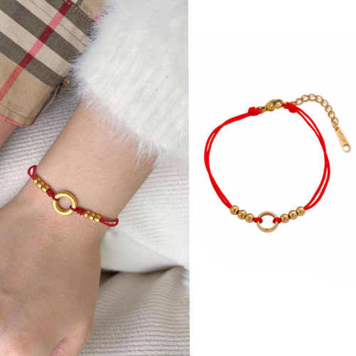 Hot Selling Fashionable Elegant Whitening Handmade Red Rope Gold Beads Zodiac Year Chinese Style Bracelet Jewelry Wholesale